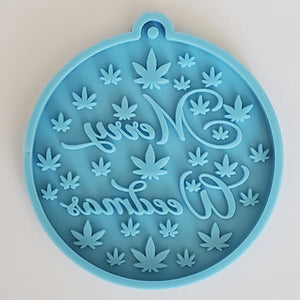 Holiday Bulb Mold - Merry Weedmas Leaf