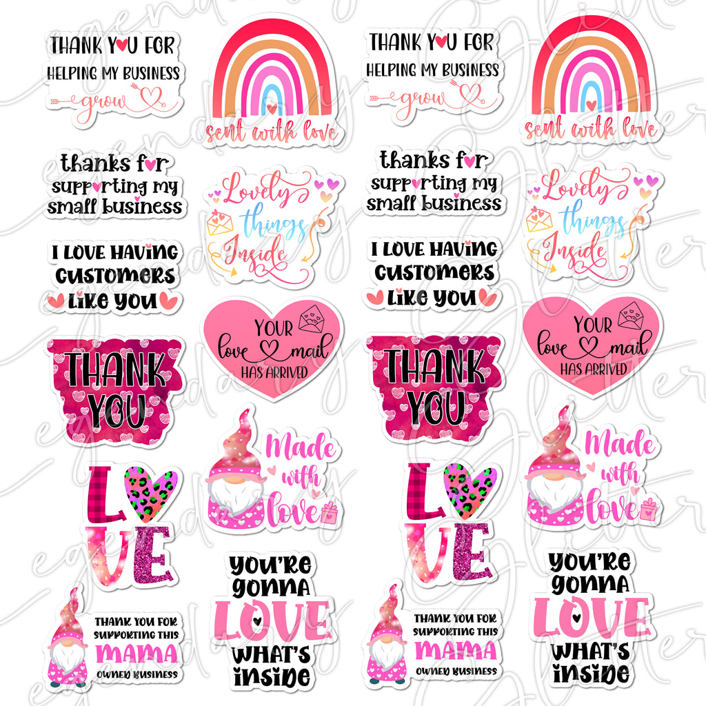 Small Business Vinyl Stickers, set of 22