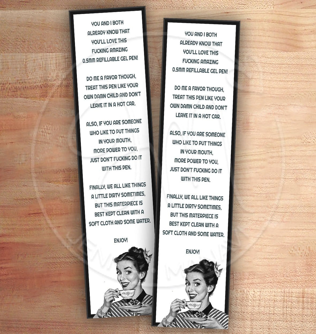 Pen Care Cards, Sassy + Vulgar, Gel Pen