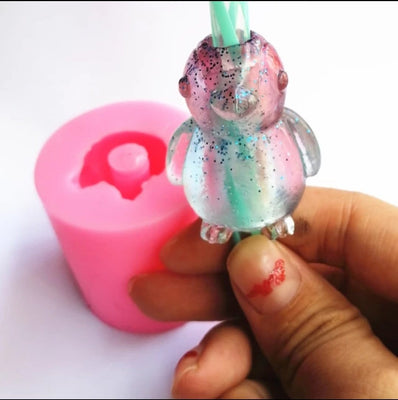 Penguin Straw Topper Mold