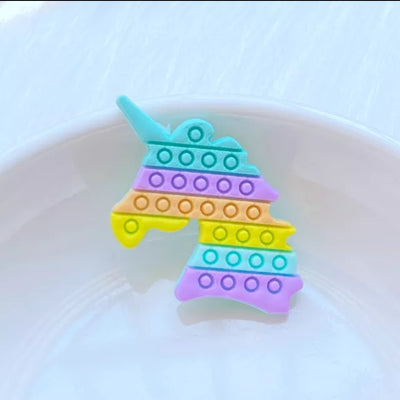 Flat Back Rubber Fidget Bubble Unicorn Charms