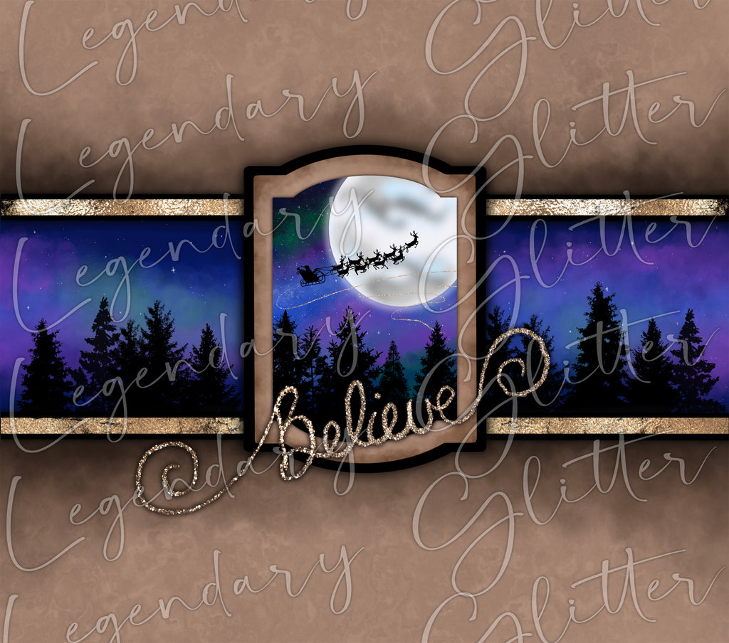 Believe Christmas Scene Printed Vinyl