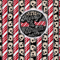 Candy Stripe Skull Printed Vinyl