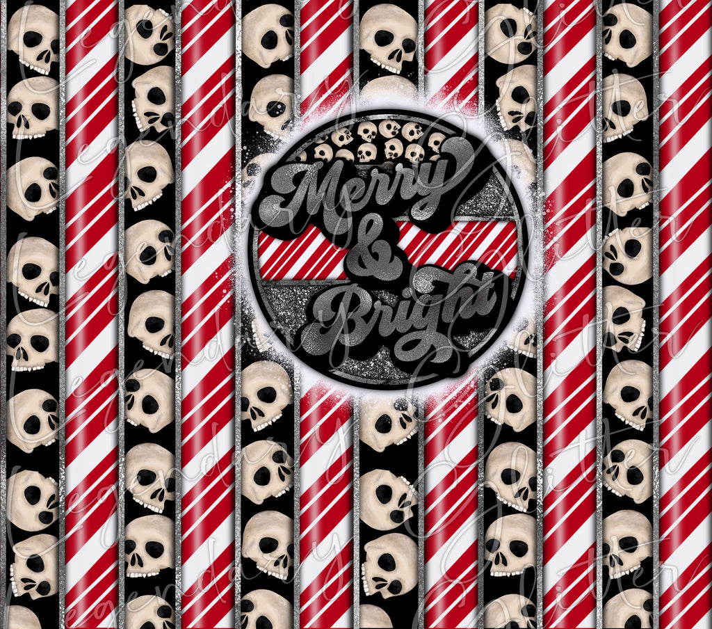 Candy Stripe Skull Printed Vinyl