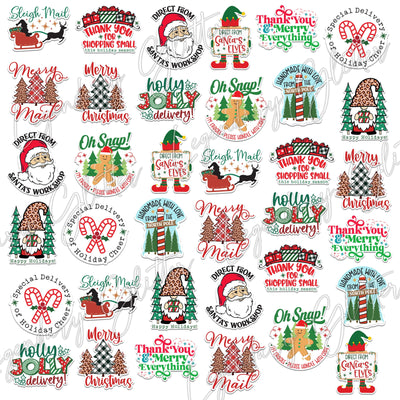 Small Business HOLIDAY Vinyl Stickers, set of 36