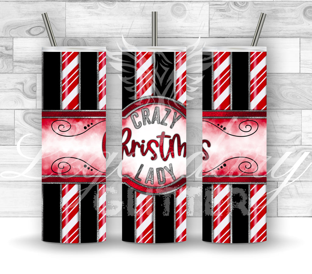 Crazy Christmas Lady Printed Vinyl