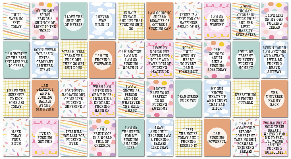 BADASS AFFIRMATION CARDS - BOTH DECKS OF 20 - 40 CARDS TOTAL