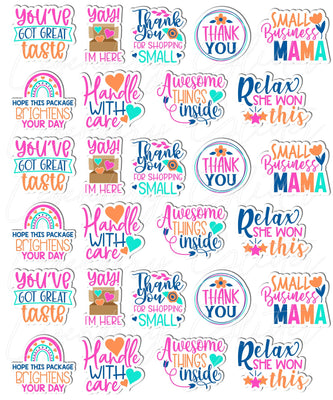 Small Business Vinyl Stickers, set of 27