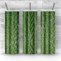 Green Cable Sweater Printed Vinyl